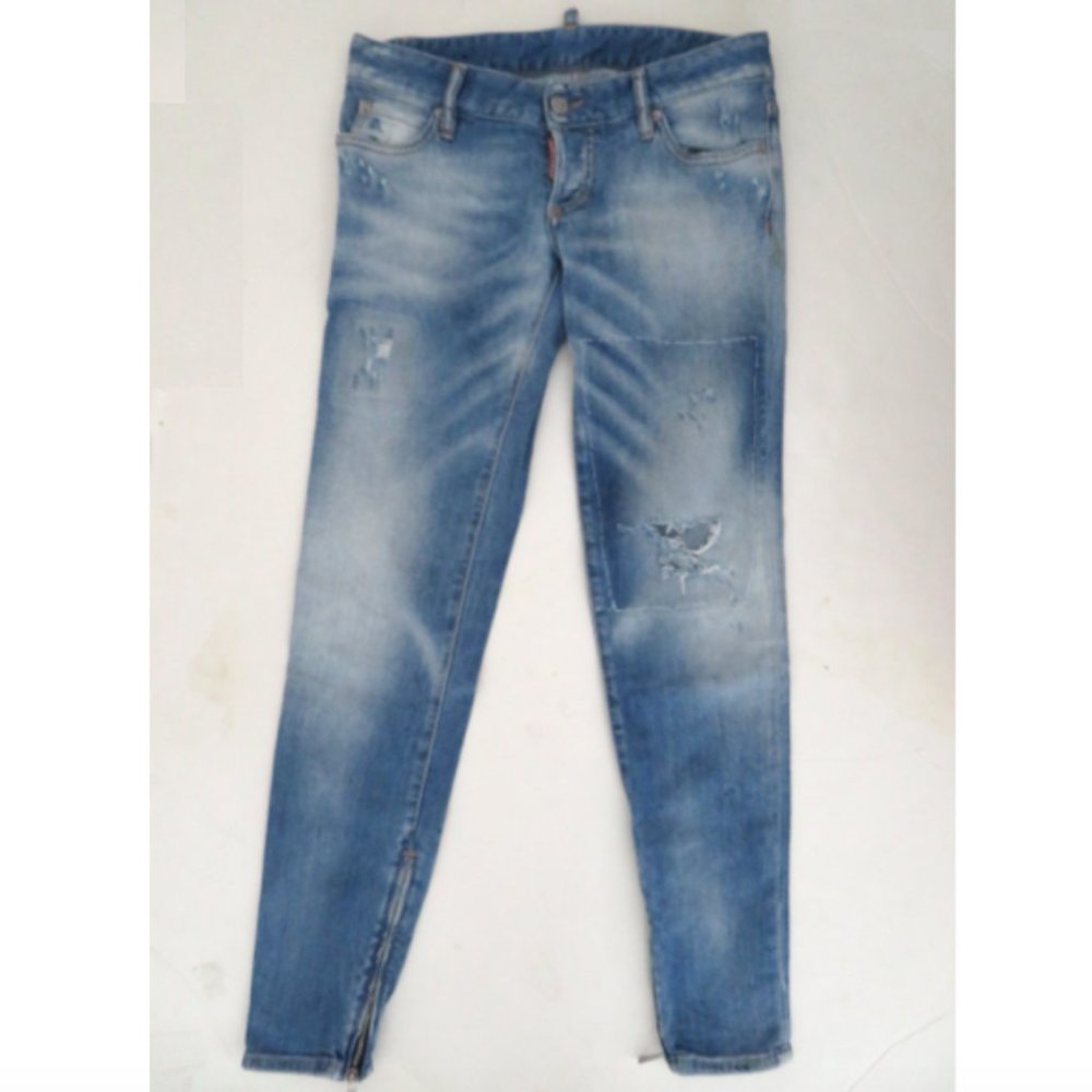 DSQUARED distressed jeans sz 40 ankle zips - Picture 1 of 8
